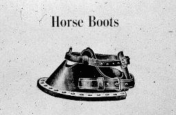 Horse boots to prevent horse hooves from damaging turf.