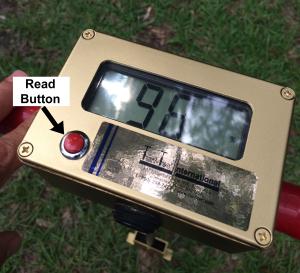 Read button on Turf-Tec Digital Moisture Sensor