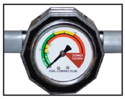 Dial gauge of the Turf-Tec Soil Compaction Tester / Dial Penetrometer