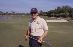 Carlos McKeon, Crandon Park Golf Club, Key Biscayne, FL.  This is the home of the Royal Caribbean 2003 PGA Seniors event.  Carlos is holding the Mascaro Profile Sampler.