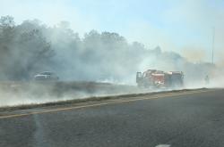 The long dry winter of 2007 in Georgia, South Carolina and Florida brought many wild fires including this one I snapped a photograph of on Interstate-10.