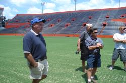 July 2007 I led a tour at the University of Florida Field day in Gainesville, FL.  This is Wayne Zurburg, Sports Turf Manager at the U of FL REC Sports Complexes and Mike Cheeseman, Sports Turf Manager at Florida Field speaking to the tour group.