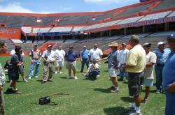 This is the group on Florida Field in Gainesville inspecting a soil profile from the field.