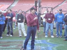 This is the STMA Tour group at Candlestick Park.  This is Roger Revel, Sports Turf Manger at Candlestick Park speaking to the group.
