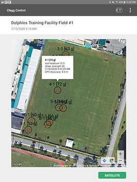 Clegg Impact Tester Mapping with GPS Image