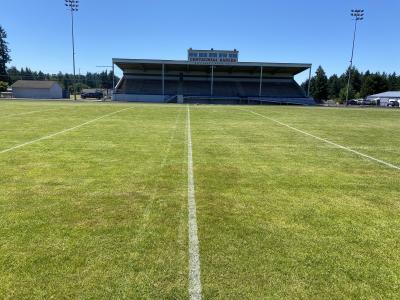 After using the Turf Stress Detection Glasses, field fully repainted - without re measuring or pulling strings. Also works well on logo areas