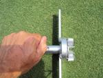 Remove the tool from the soil and if any turf is on the shear vane, eject it by hand with the ejection foot and lever.