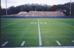 The University of Tampa, Tampa, FL, hosted one of the Superbowl Teams so the NFL built a new practice field for the University.  The pile of soil in the background is the old field.