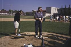 STMA Field Maintenance seminar, North High School, Phoenix.  Dave Nehila, Orioles and Roger Baird, Wrigley Field are speaking to the group about mound construction.