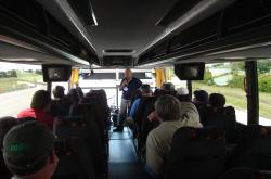 I let the sports turf tour at the FTGA show, this is our group riding the bus to Miami.